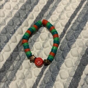Kids Multi-Color Beaded Bracelet - Green & Orange